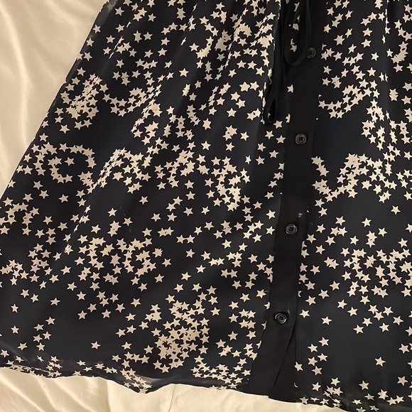 Vintage Princess by Vera Wang Navy and White Star Button Up Collared Dress - Picture 4 of 7